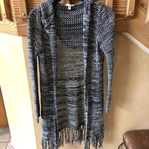Bongo Fringe Sweater Cardigan with Hood